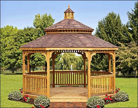 Treated Pine Double Roof Octagon Gazebos