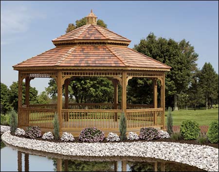 Treated Pine Double Roof Octagon Gazebos