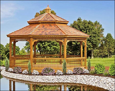 Treated Pine Double Roof Octagon Gazebos