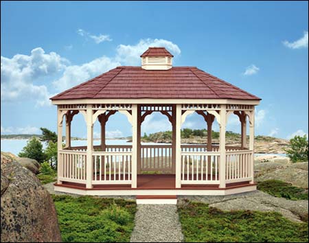 Vinyl Single Roof Oval Gazebos