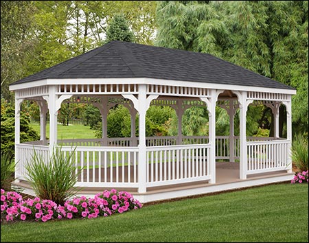 Vinyl Single Roof Oval Gazebos