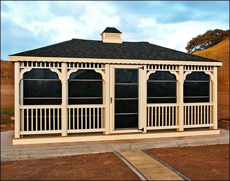 Vinyl Single Roof Rectangle Gazebos