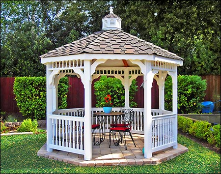 Vinyl Single Roof Octagon Gazebos