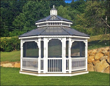 Vinyl Double Roof Octagon Gazebos