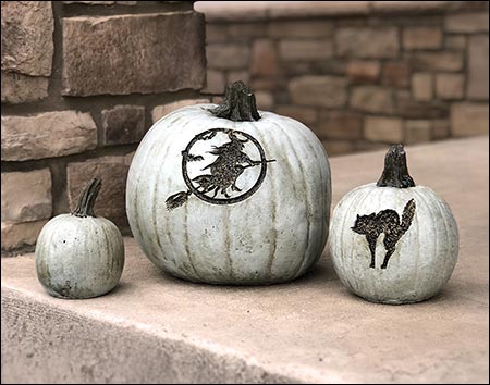 Concrete Stone Halloween Pumpkins (Set of 3)