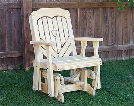 Treated Pine Heartback Glider Chair