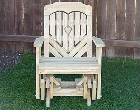 Treated Pine Heartback Glider Chair