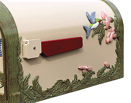 Aluminum Hummingbird Curbside Mailbox - Hand Painted Natural Finish