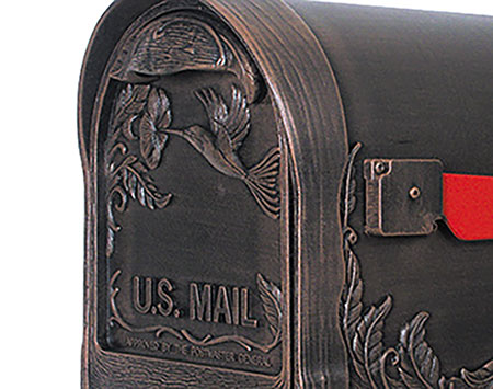 Aluminum Hummingbird Curbside Mailbox with Newspaper Tube