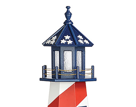 Poly Lumber/Wooden Hybrid Patriotic Lighthouse with Base