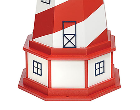 Poly Lumber/Wooden Hybrid Patriotic Lighthouse with Base