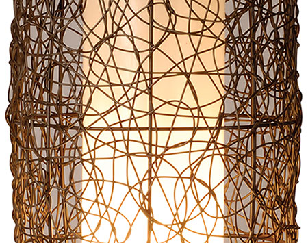 Outdoor Wicker Barrel Floor Lamp