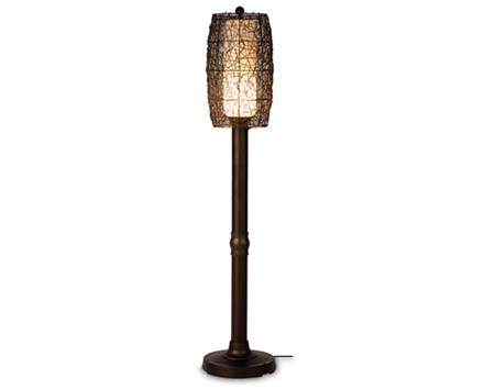 Outdoor Wicker Barrel Floor Lamp