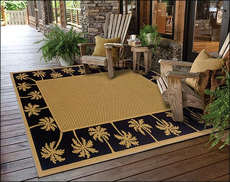 Lanai Palm Rug - Black