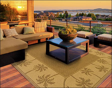 Lanai Palm Rug - Brown