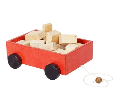 Toy Wagon w/ Block Set