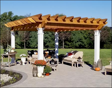 Rough Cut Cedar Free Standing Oasis Pergola