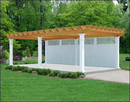 Rough Cut Cedar Free Standing Oasis Pergola