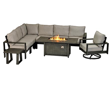 Aluminum 9 Pc. Sectional Deep Seating Group