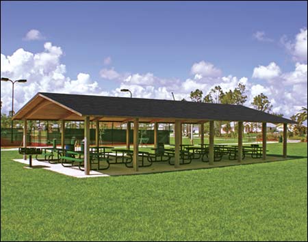 Wood Single Roof Savannah (Rectangle) Pavilions