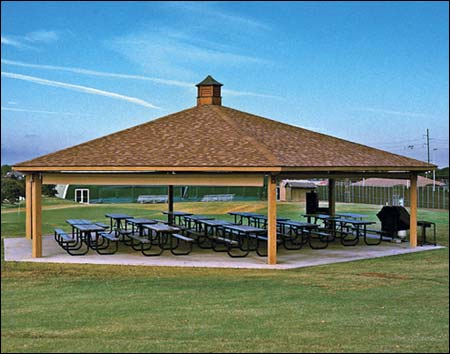 Wood Single Roof Orchard (Hexagon) Pavilions