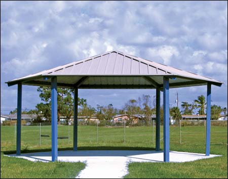 30' x 30' All Steel Orchard Pavilion Shown w/Powder Coated Steel Frame