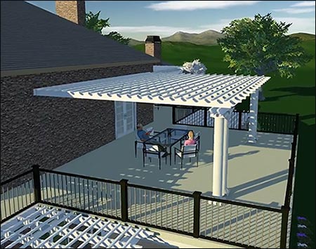 Fiberglass 2-Beam Wall Mount Pergolas