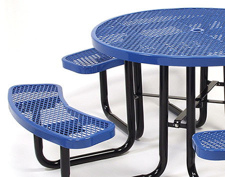 46" Round Expanded Metal Picnic Table