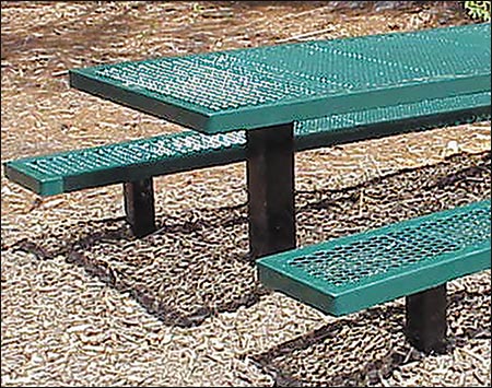 Permanent Mount Expanded Metal Picnic Table
