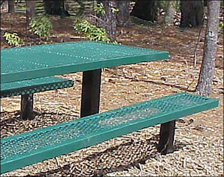 Permanent Mount Expanded Metal Picnic Table