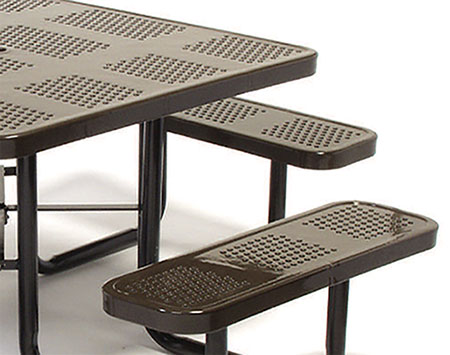 Square Perforated Metal Picnic Table