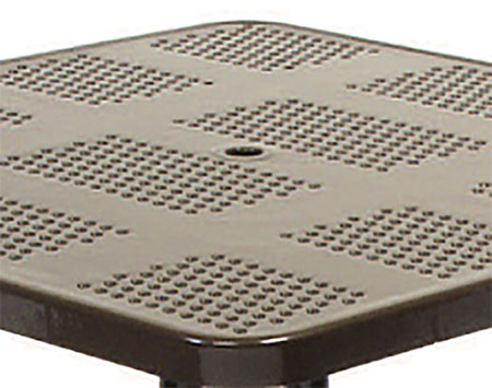 Square Perforated Metal Picnic Table
