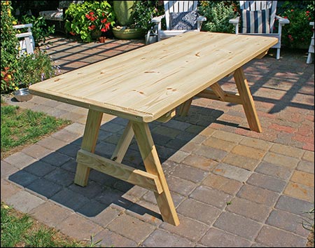 32" Wide Treated Pine Traditional Picnic Table
