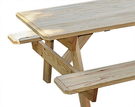 Treated Pine Heavy Duty Picnic Table w/ Attached Benches