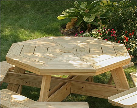 Treated Pine Octagon Walk-In Picnic Table