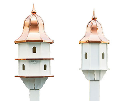 Poly Lumber White Birdhouse w/Copper Roof