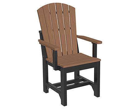 Natural Finish Poly Lumber Adirondack Arm Dining Chair