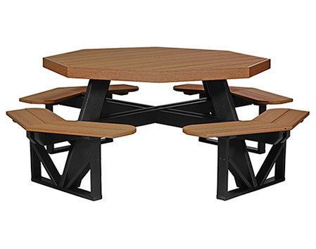 Poly Lumber Natural Finish Octagon Walk-In Picnic Table