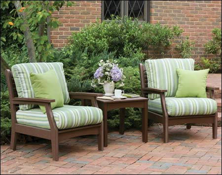 Poly Lumber Classic Terrace Chair w/Sunbrella Cushions