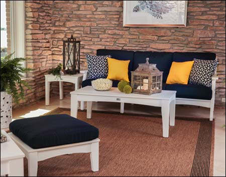 Poly Lumber Classic Terrace Ottoman w/Sunbrella Cushion