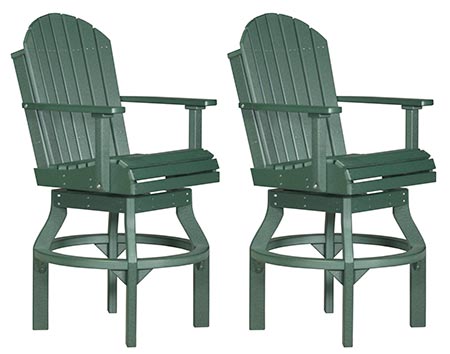 Poly Lumber Adirondack Swivel Bar Chair - Set of 2