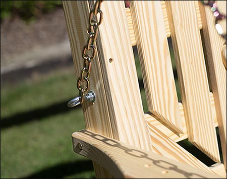 Treated Pine Crossback w/Heart Porch Swing