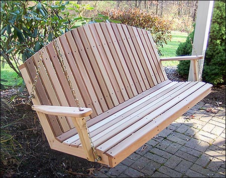 Red Cedar Blue Mountain Fanback Porch Swing