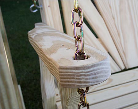 Treated Pine Crossback w/Heart Porch Swing