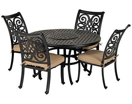 Aluminum 5 Pc. Dining Set - 52" Round Table