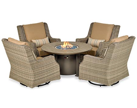 Wicker 5 Pc. Fire Chat Set