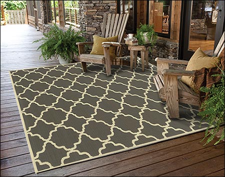 Riviera Lattice Rug - Grey