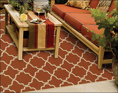 Riviera Lattice Rug - Rust