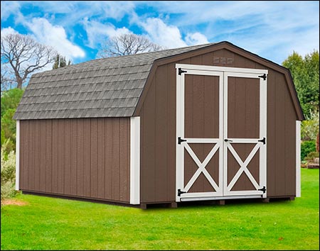 10' x 12' SmartSide Siding Mini Barn Shed with Standard Gable Vents and X-Trim Doors