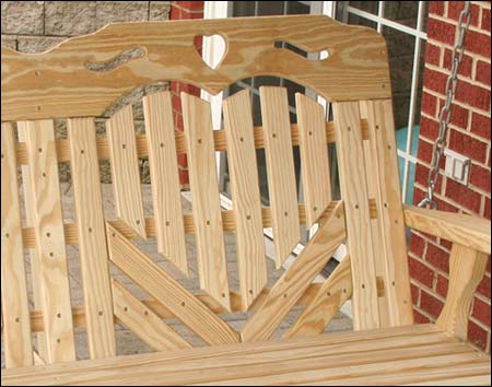 Treated Pine Heartback w/Hearts Swingbed